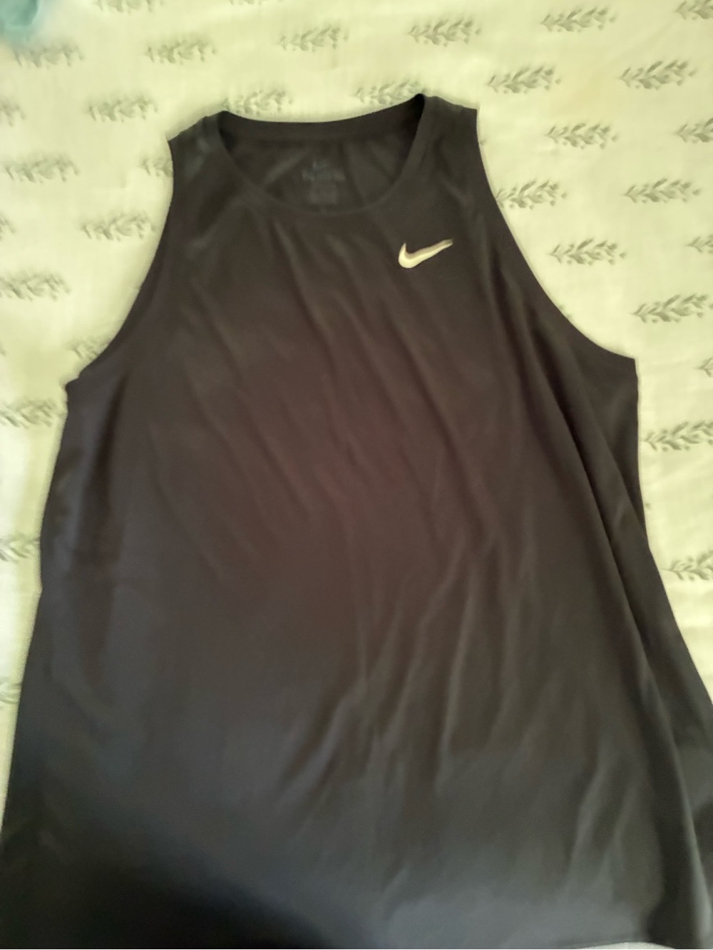 Nike Black Women's Athletic Tank with White Swoosh
